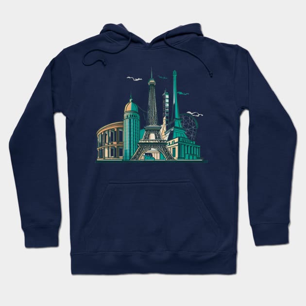 Designs that depict iconic and beautiful buildings from various parts of the world, such as the Eiffel tower, the Taj Mahal, the Colosseum or the Tower of Pisa Hoodie by maricetak